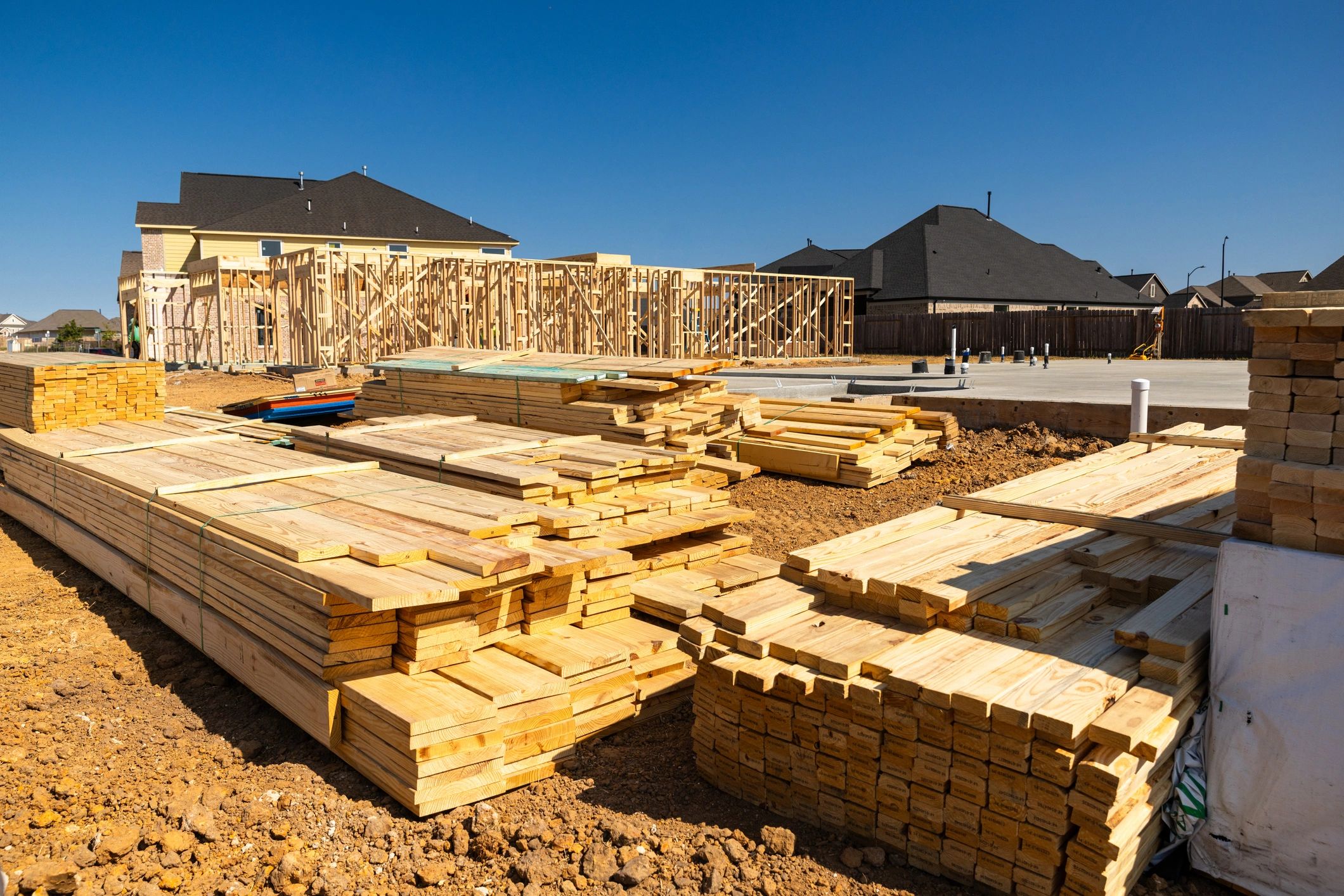 Exterior carpentry and structural wood elements related to deck and repair work